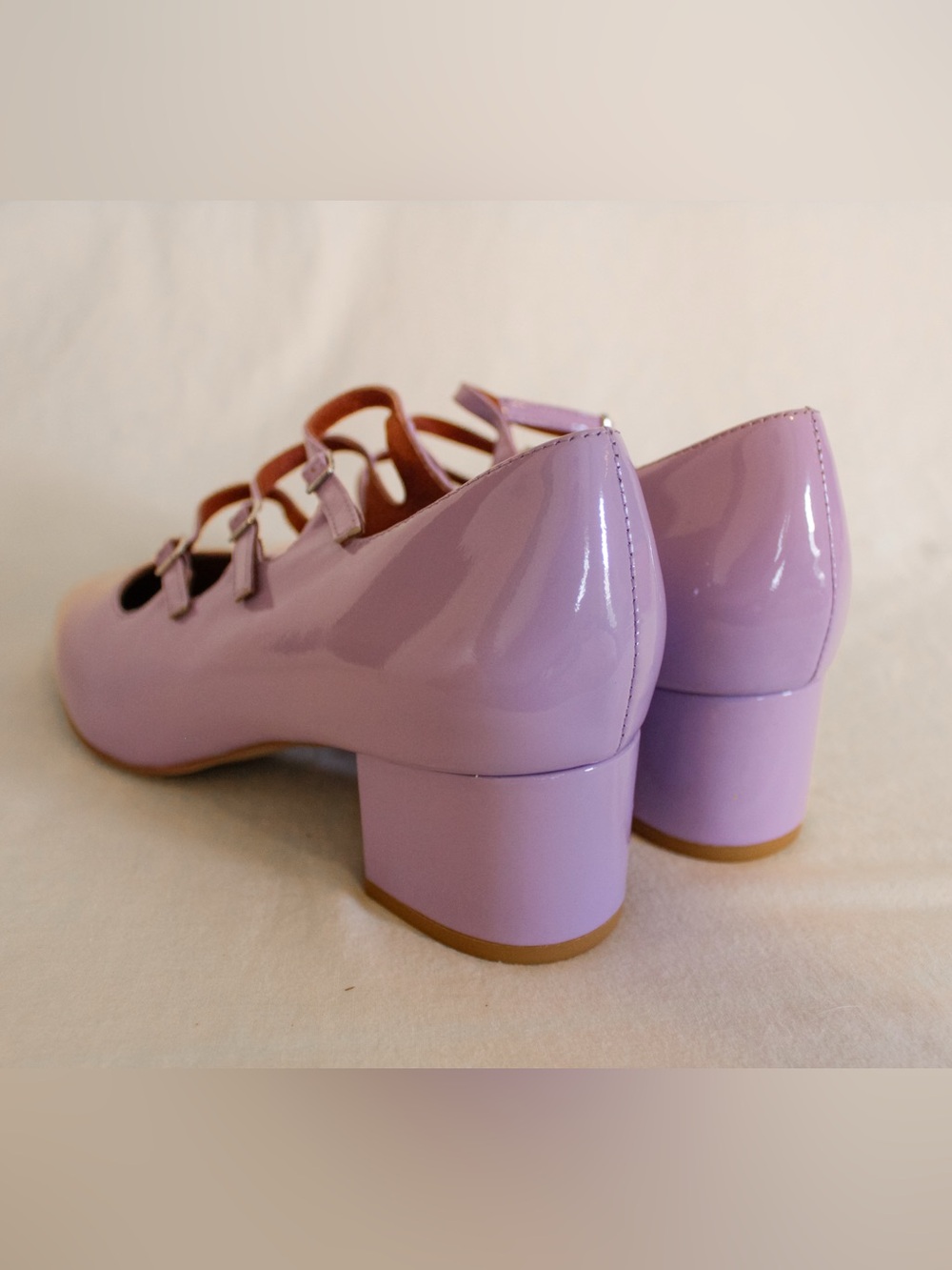 Intentionally Blank Women's Lilac Patent Mary Jane Block Heel Pumps New w/ Box - Picture 9 of 13